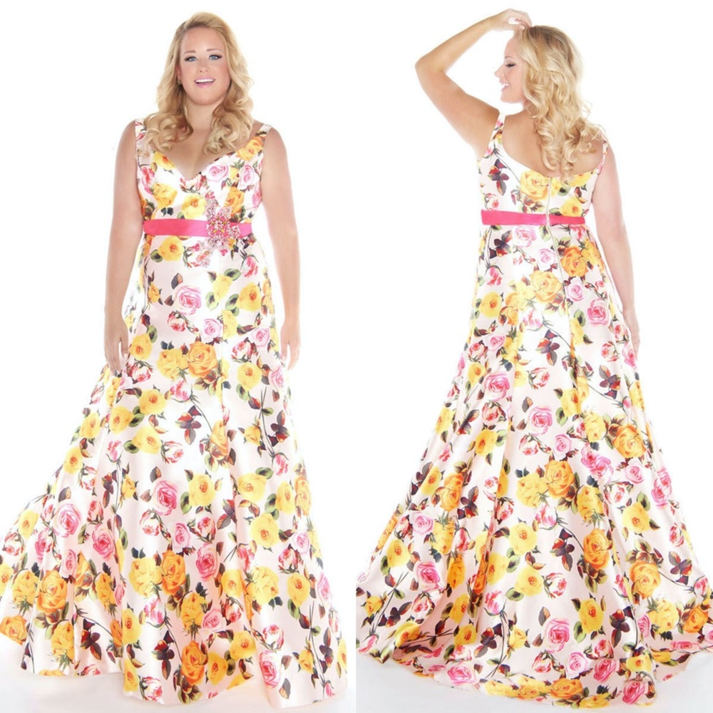 NEW MAC DUGGAL Floral SLEEVELESS Jeweled RHINESTONE V-Neck MIKADO BALL GOWN 14